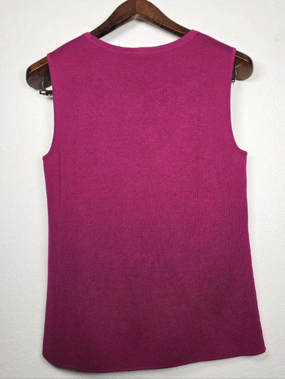 Talbots Floral Cardigan Twin Set Size M Magenta Pink Cotton Blend 2 Piece